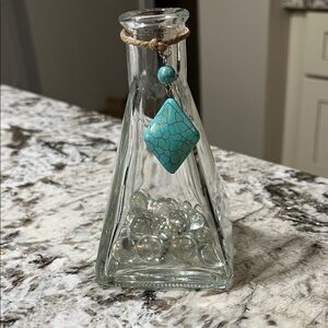 Small Bud Glass with faux turquoise gem